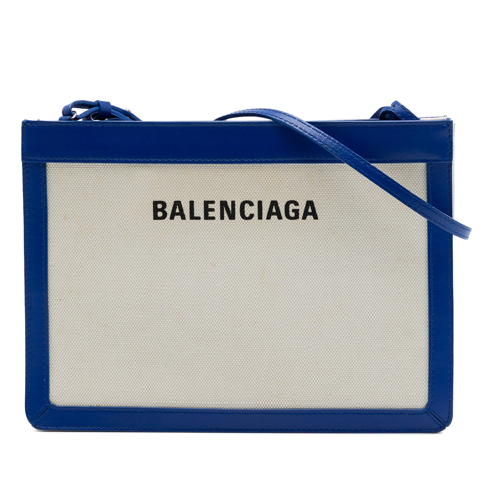 Pre-Loved Balenciaga Canvas Navy Pochette Crossbody